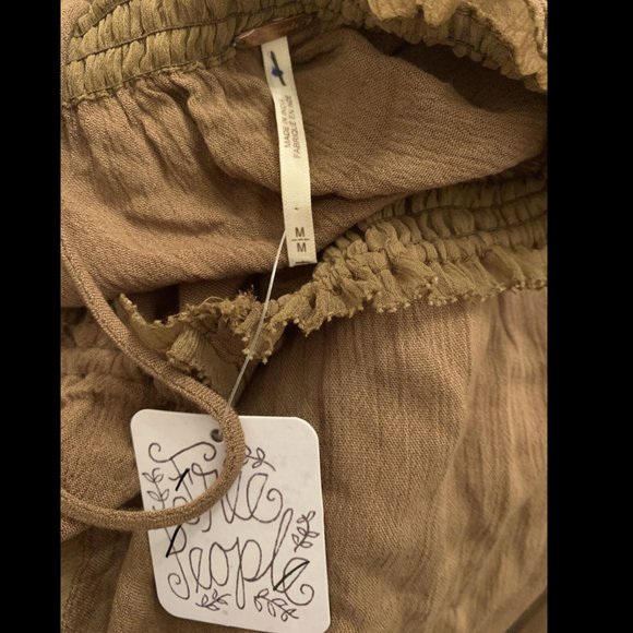 Free People Banda Blouse Brown Gold Boho Top - Picture 2 of 8